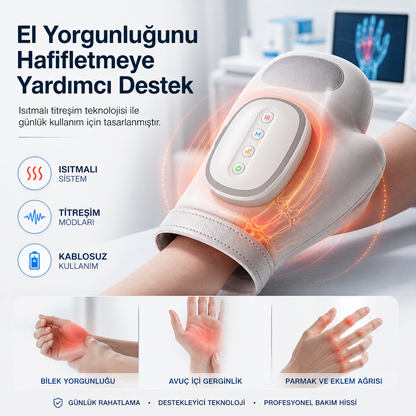 Relaxia Akıllı El Masaj Cihazı – Isıtmalı Rahatlama Desteği